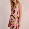 Robe courte et droite imprimée