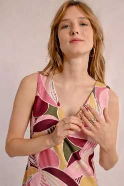 Robe courte et droite imprimée