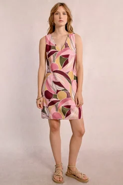 Robe courte et droite imprimée