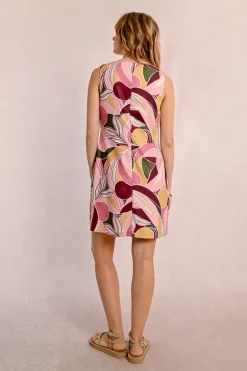 Robe courte et droite imprimée