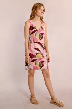 Robe courte et droite imprimée
