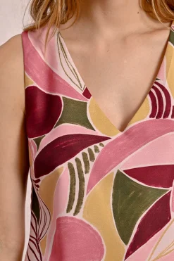 Robe courte et droite imprimée