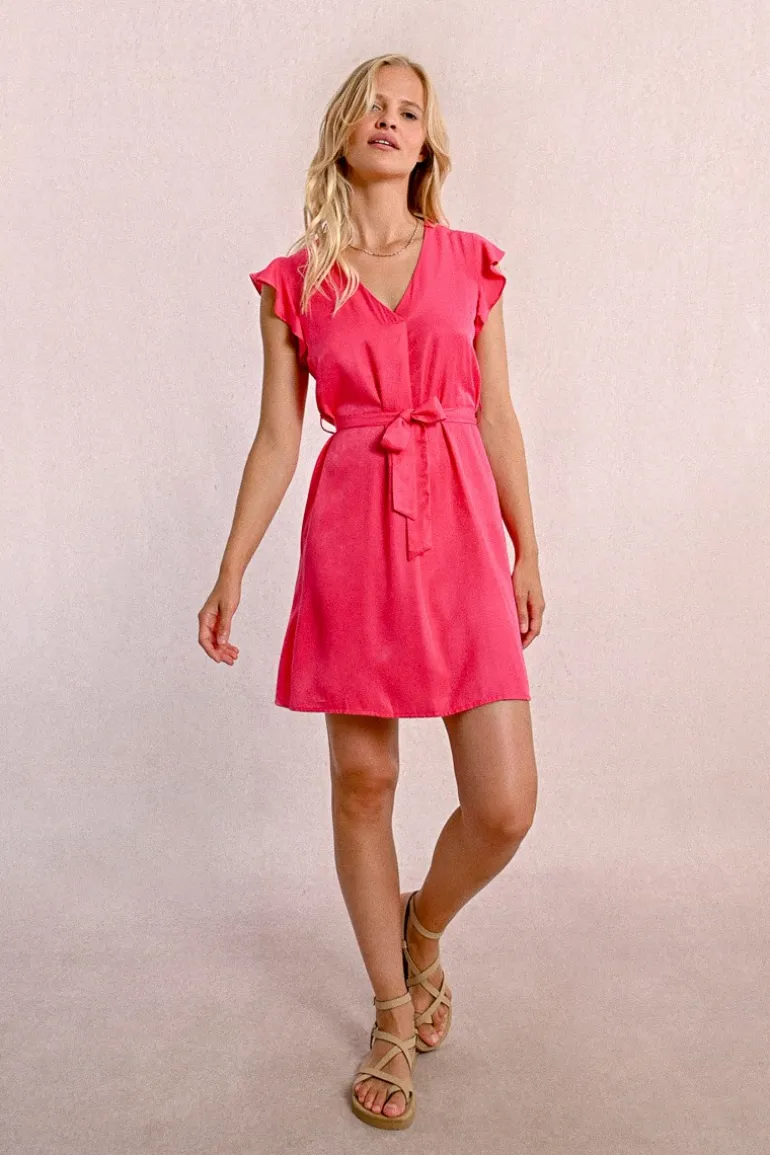 Robe courte et nouable à la taille