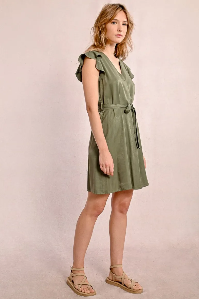 Robe courte et nouable à la taille