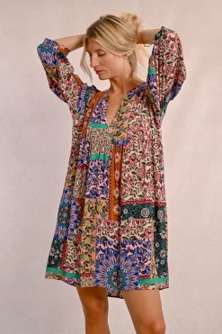 Robe courte, imprimé cachemire