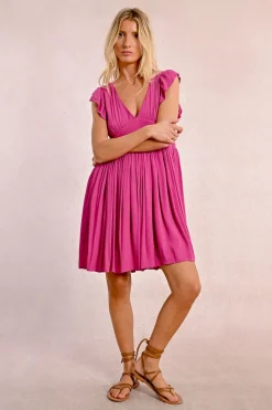 Robe courte plissée