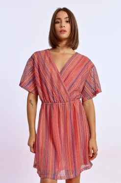 Robe courte rayée