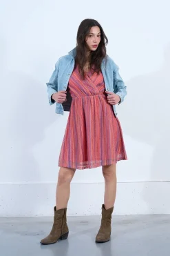 Robe courte rayée