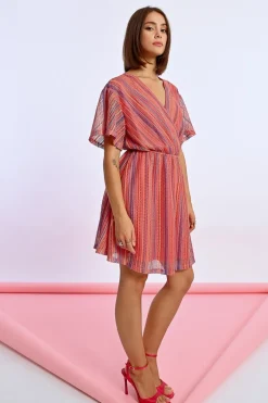 Robe courte rayée