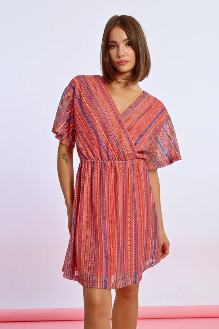 Robe courte rayée