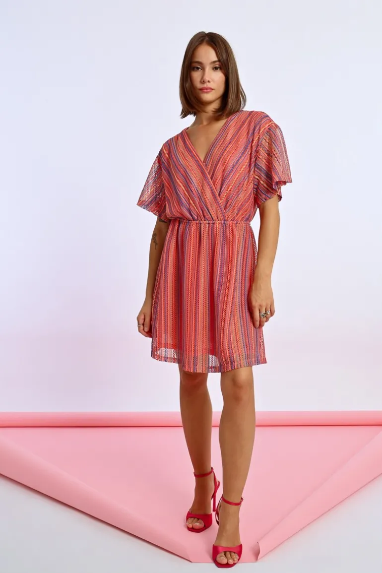 Robe courte rayée