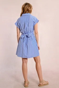 Robe courte rayée et croisée