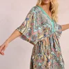 Robe courte style kimono