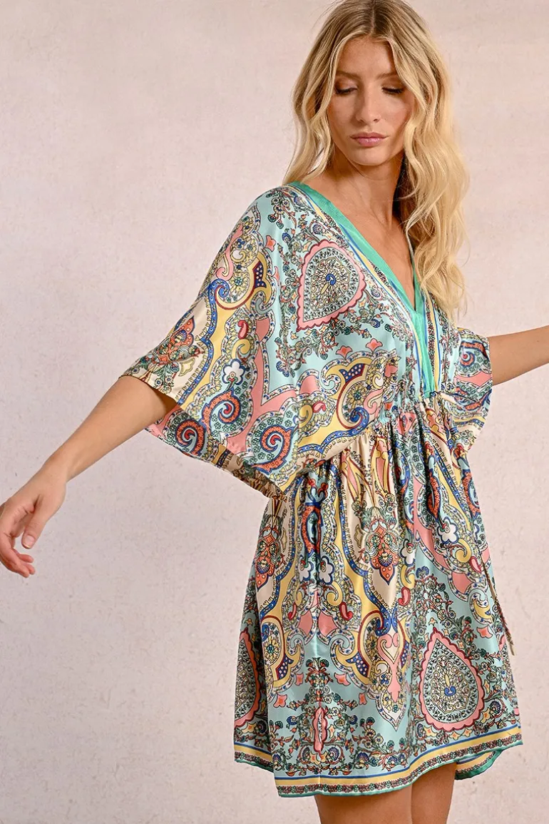 Robe courte style kimono