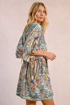 Robe courte style kimono