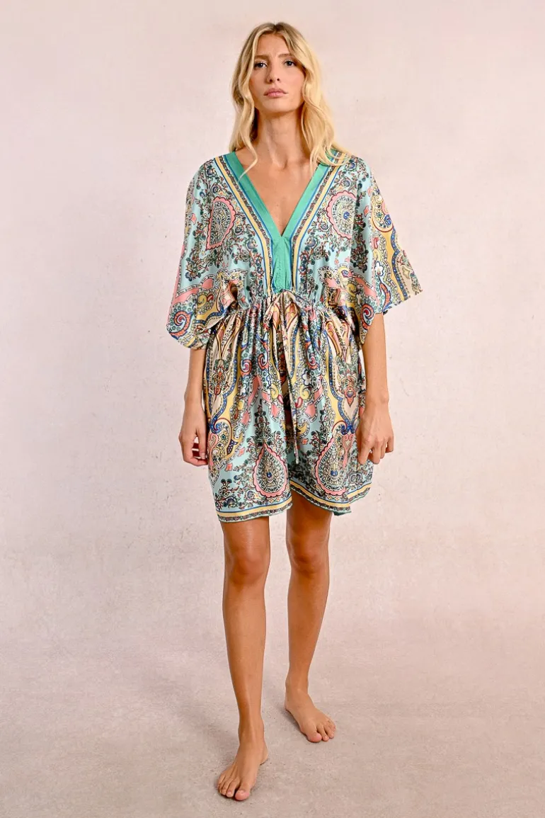 Robe courte style kimono