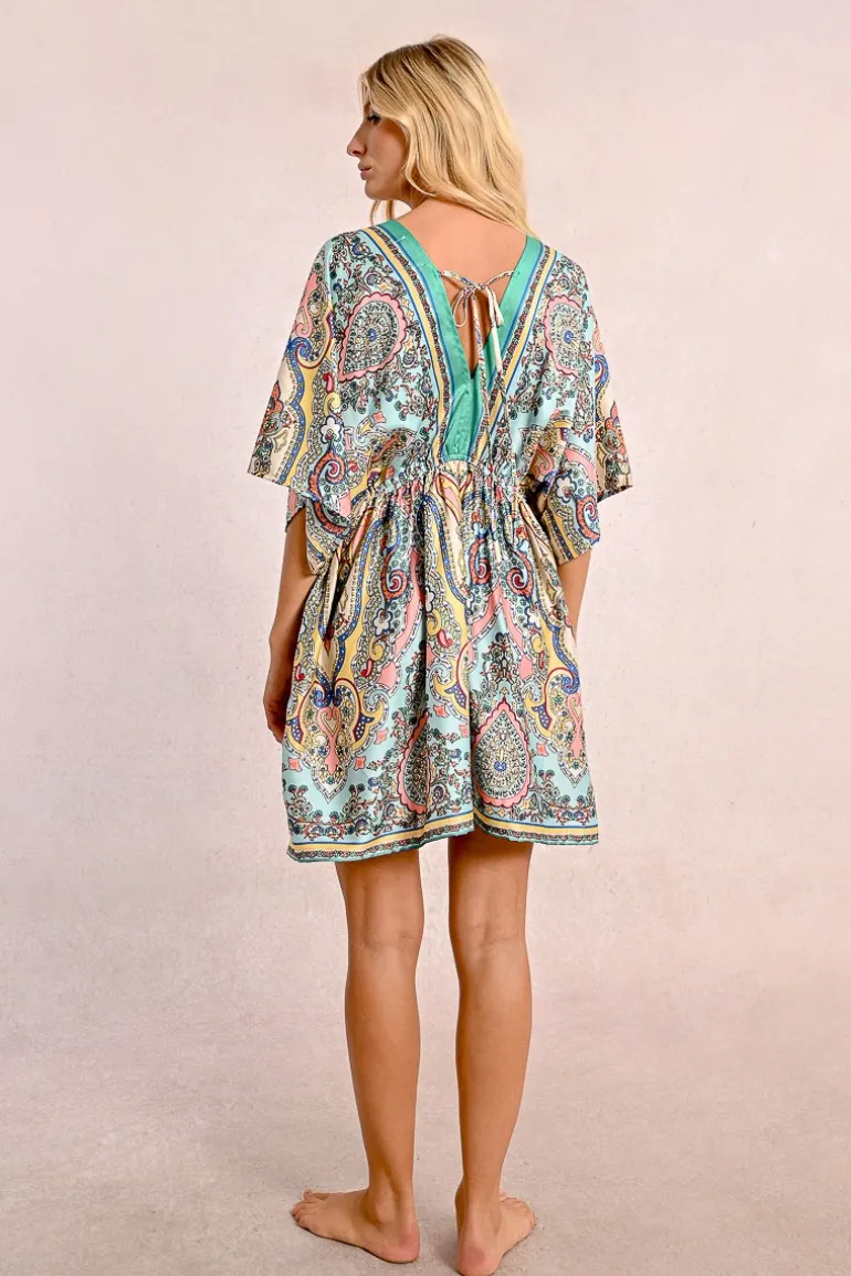 Robe courte style kimono