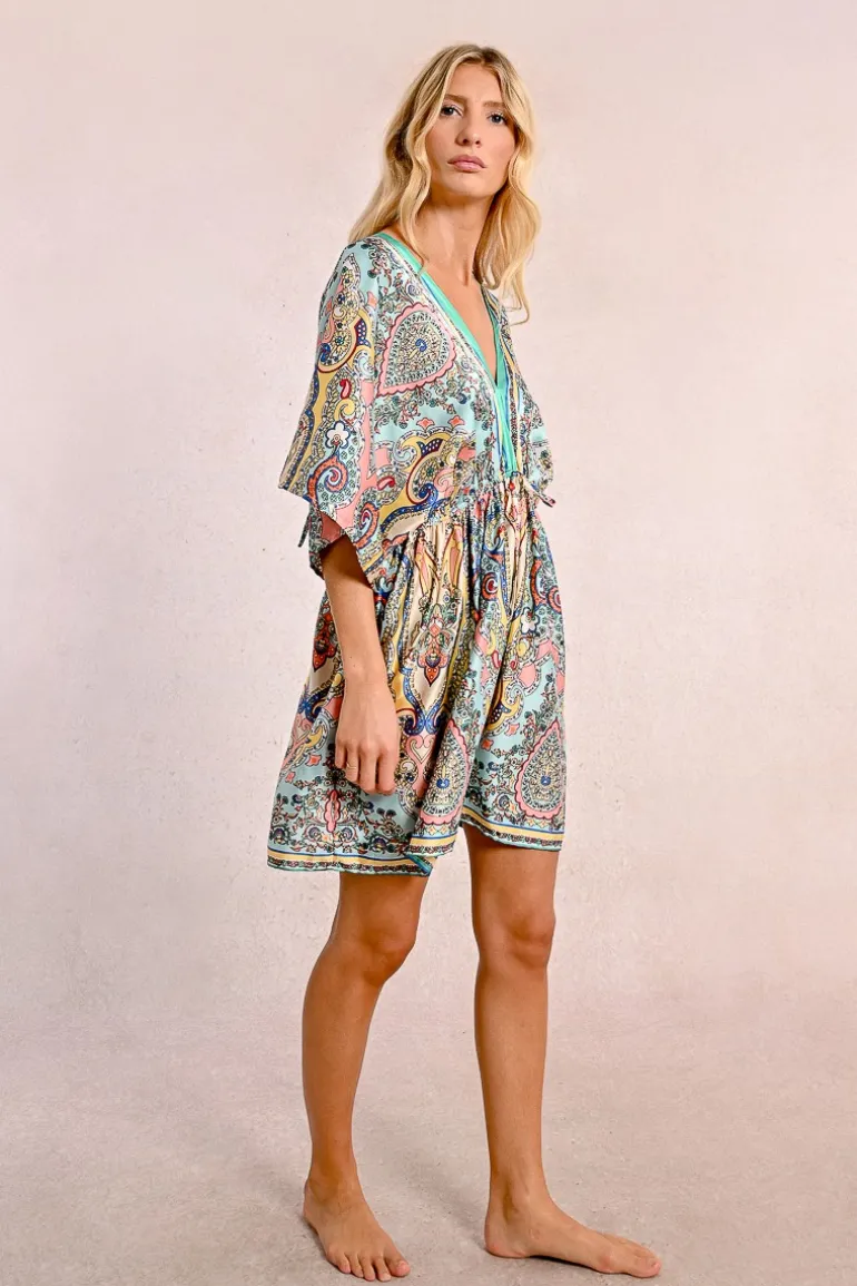Robe courte style kimono