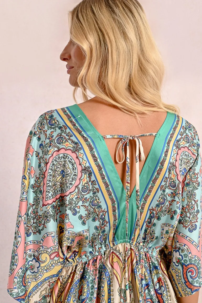 Robe courte style kimono