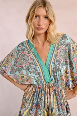 Robe courte style kimono