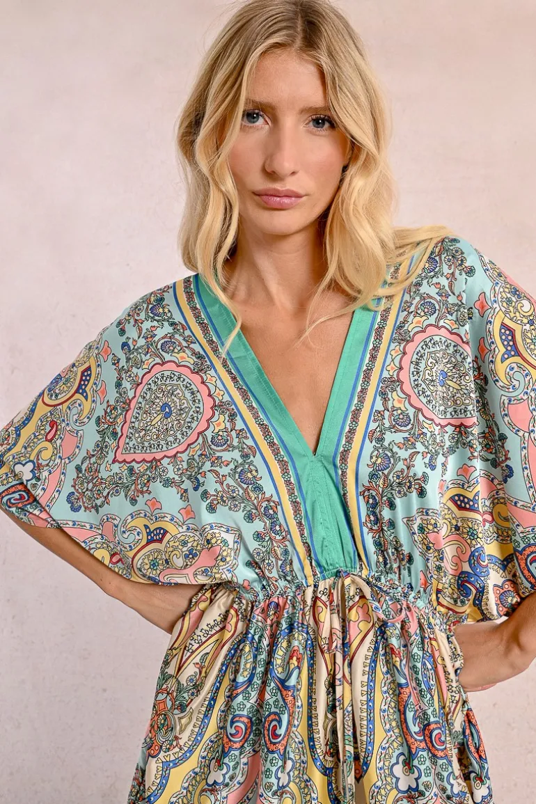 Robe courte style kimono