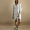 Robe courte évasée en dentelle