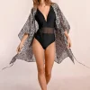 Robe de plage à imprimé léopard