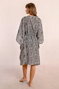 Robe de plage à imprimé léopard