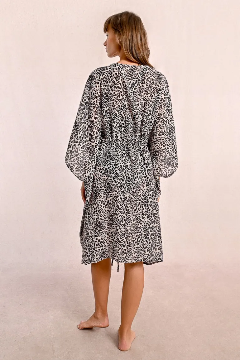 Robe de plage à imprimé léopard