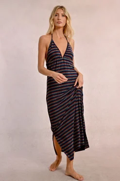 Robe de plage rayée et irisée