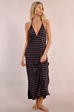 Robe de plage rayée et irisée