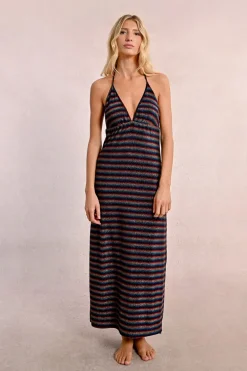 Robe de plage rayée et irisée