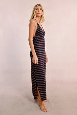 Robe de plage rayée et irisée