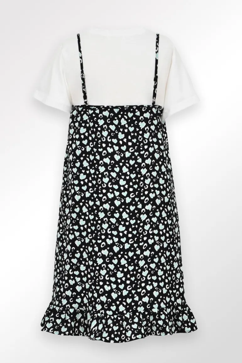 Robe en bi-matière, imprimée