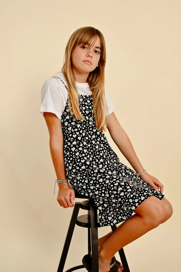 Robe en bi-matière, imprimée