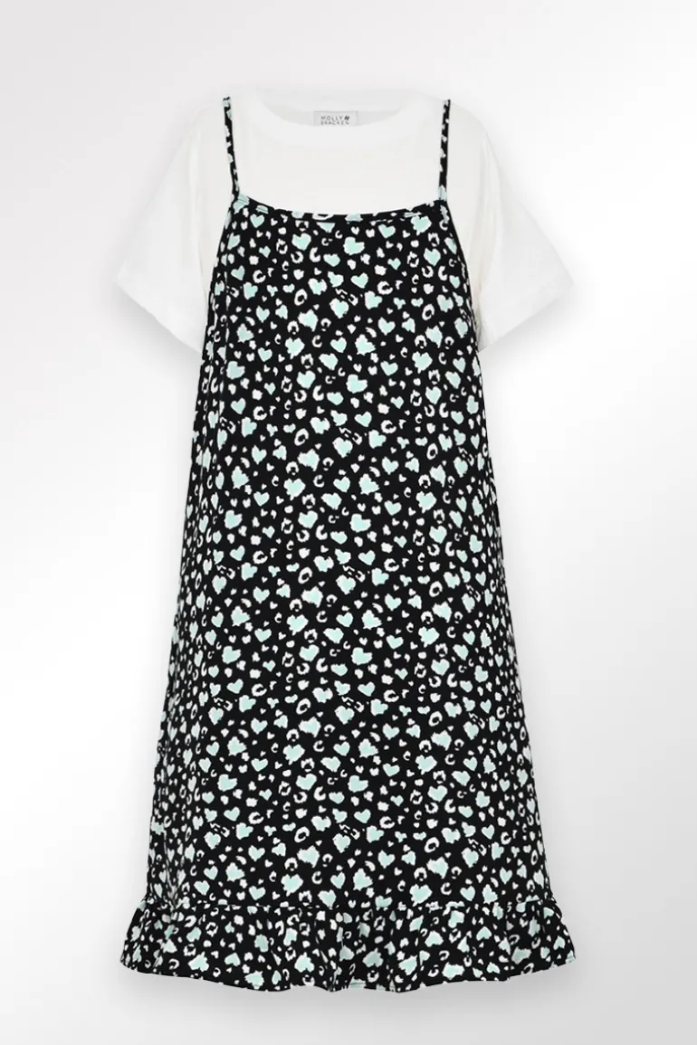 Robe en bi-matière, imprimée