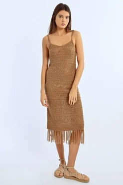 Robe en crochet à franges