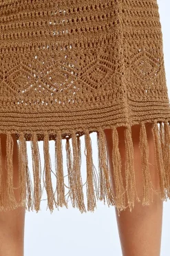 Robe en crochet à franges
