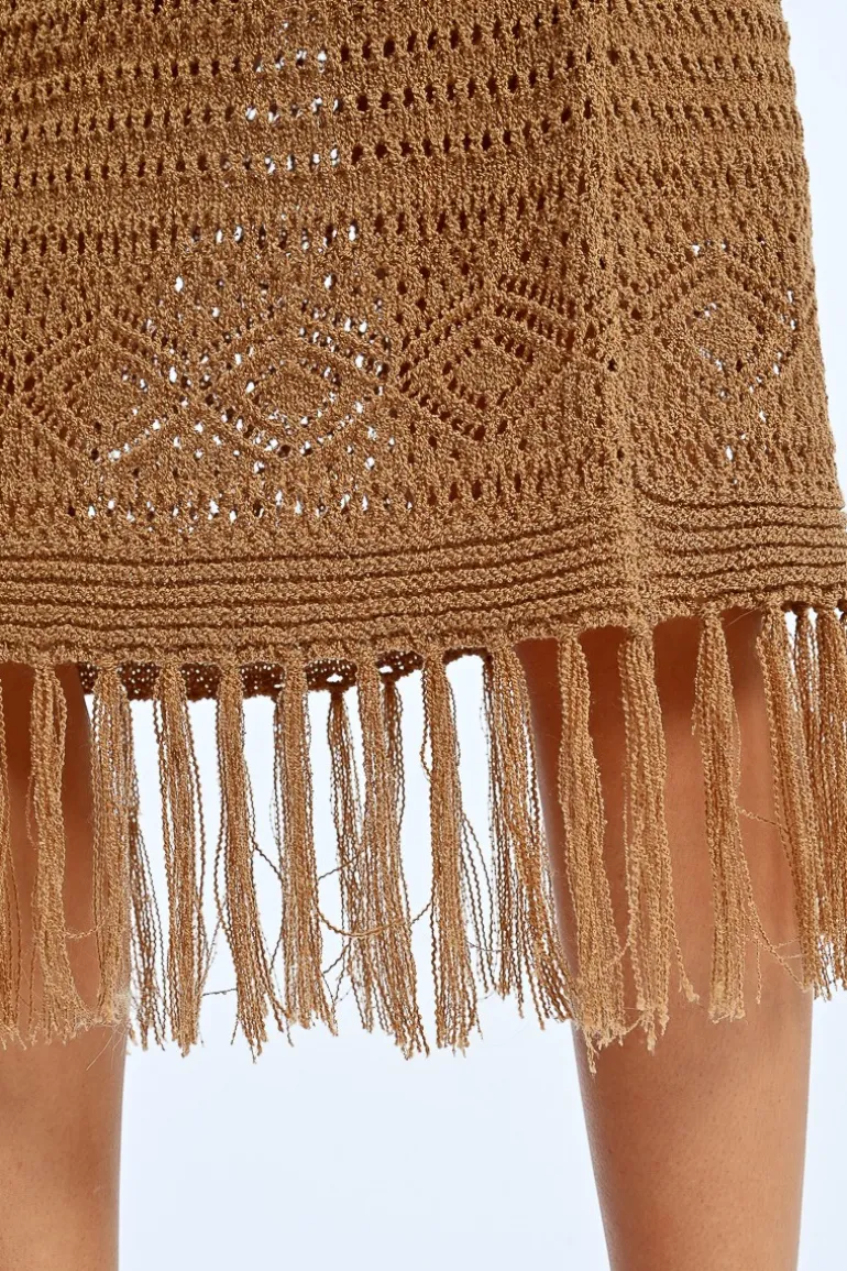 Robe en crochet à franges
