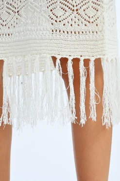 Robe en crochet à franges