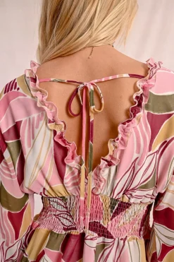Robe imprimée à taille élastiquée