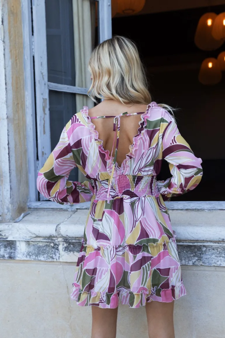 Robe imprimée à taille élastiquée