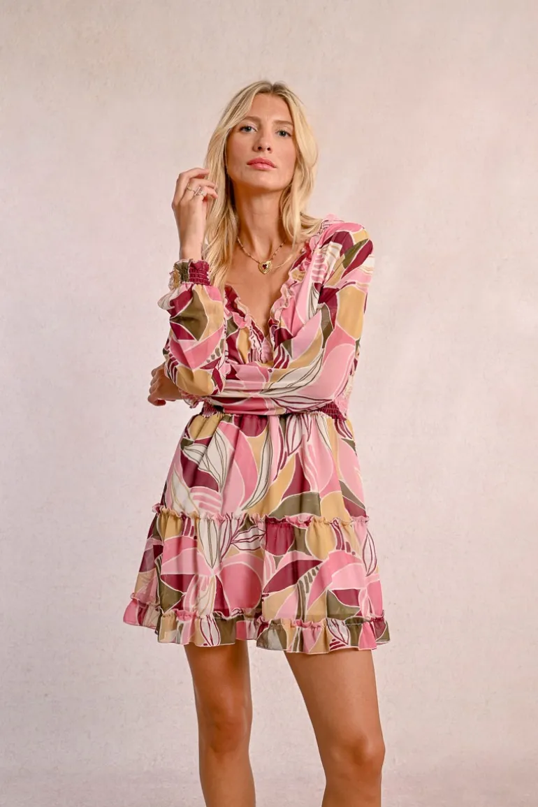 Robe imprimée à taille élastiquée