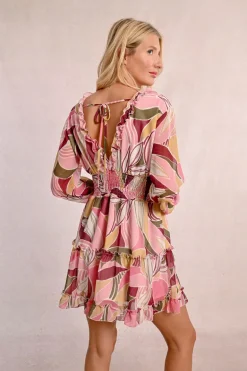 Robe imprimée à taille élastiquée