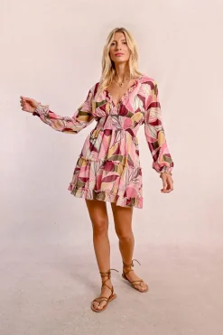 Robe imprimée à taille élastiquée
