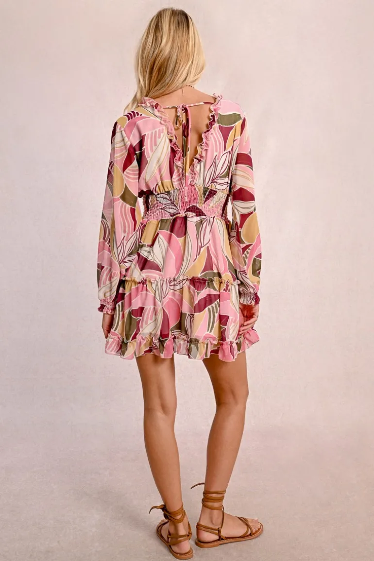 Robe imprimée à taille élastiquée