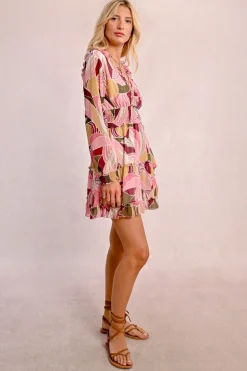 Robe imprimée à taille élastiquée