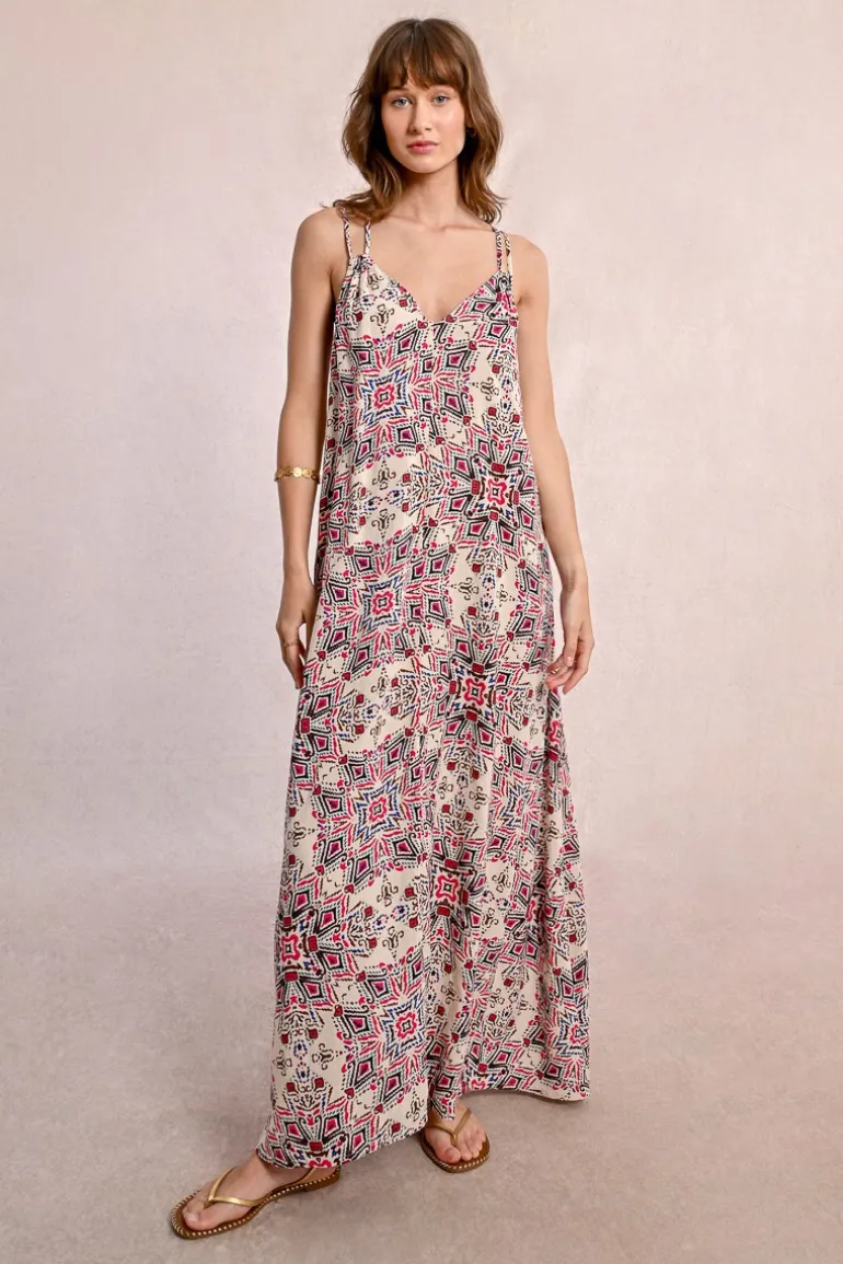 Robe longue à double bretelles