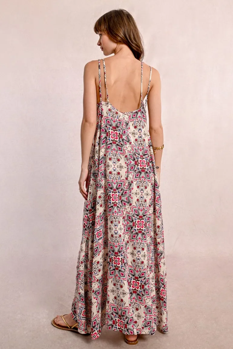 Robe longue à double bretelles