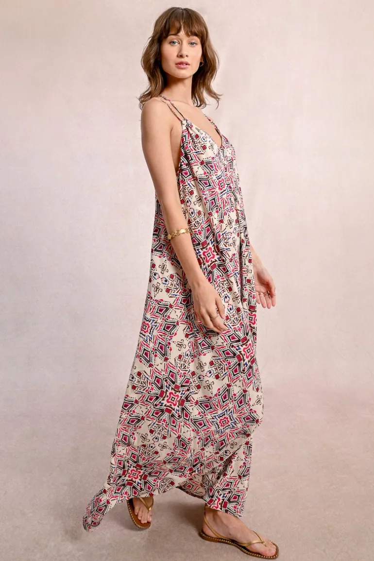 Robe longue à double bretelles